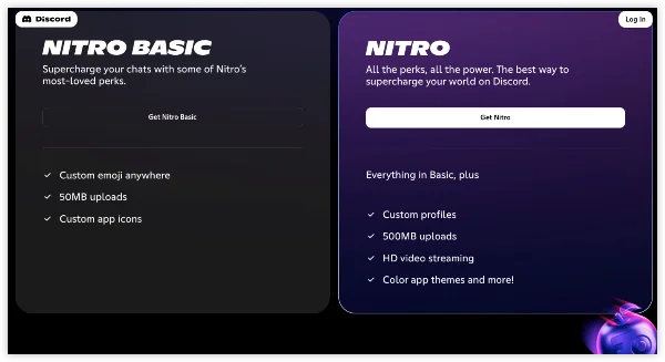 discord nitro billing page